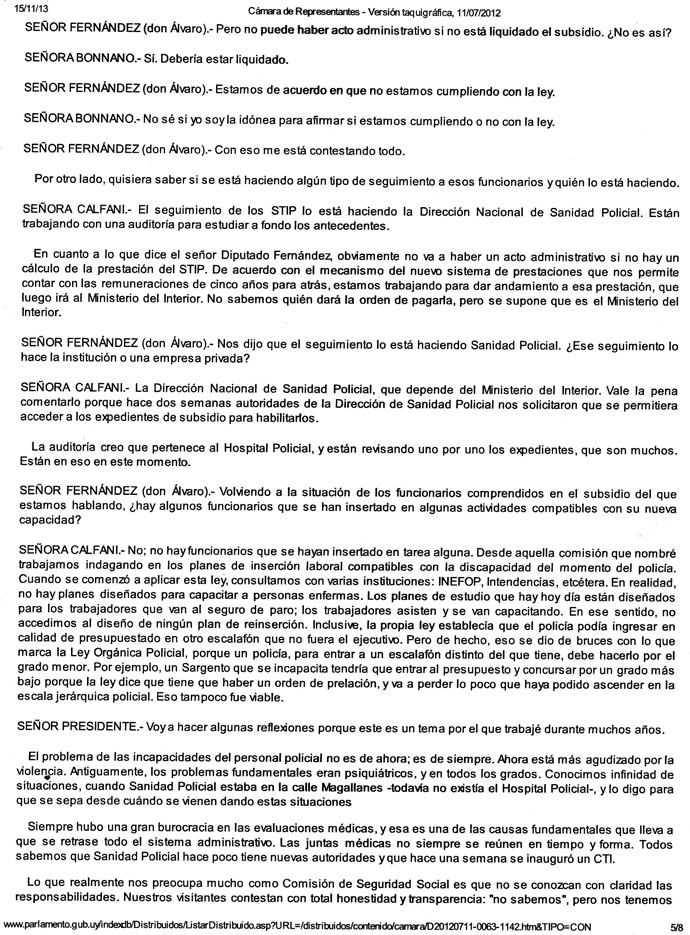 Version taquigráfica 11 julio 2012