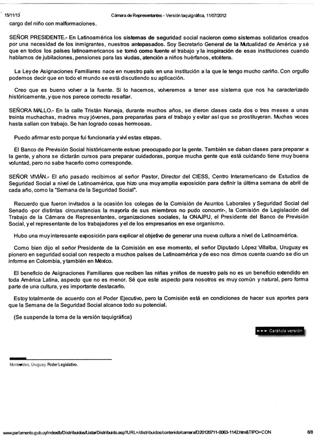 Version taquigráfica 11 julio 2012